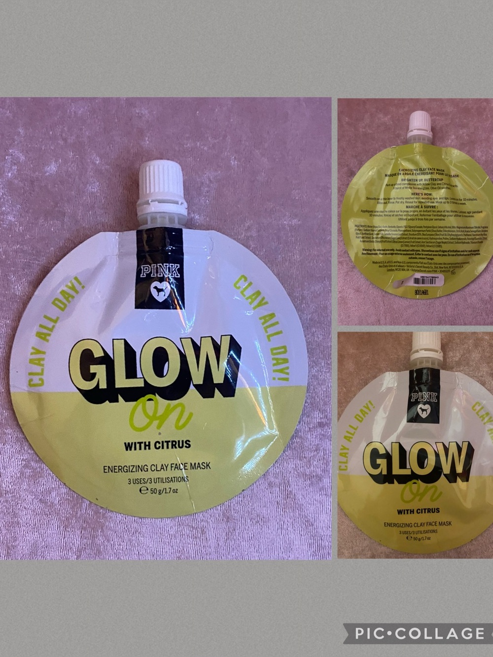 Victoria’s Secret PINK Glow on with citrus energizing clay face mask
